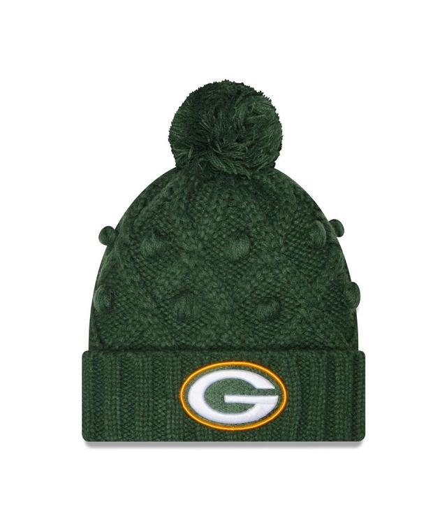 Womens New Era Green Green Bay Packers Toasty Cuffed Knit Hat with Pom Product Image