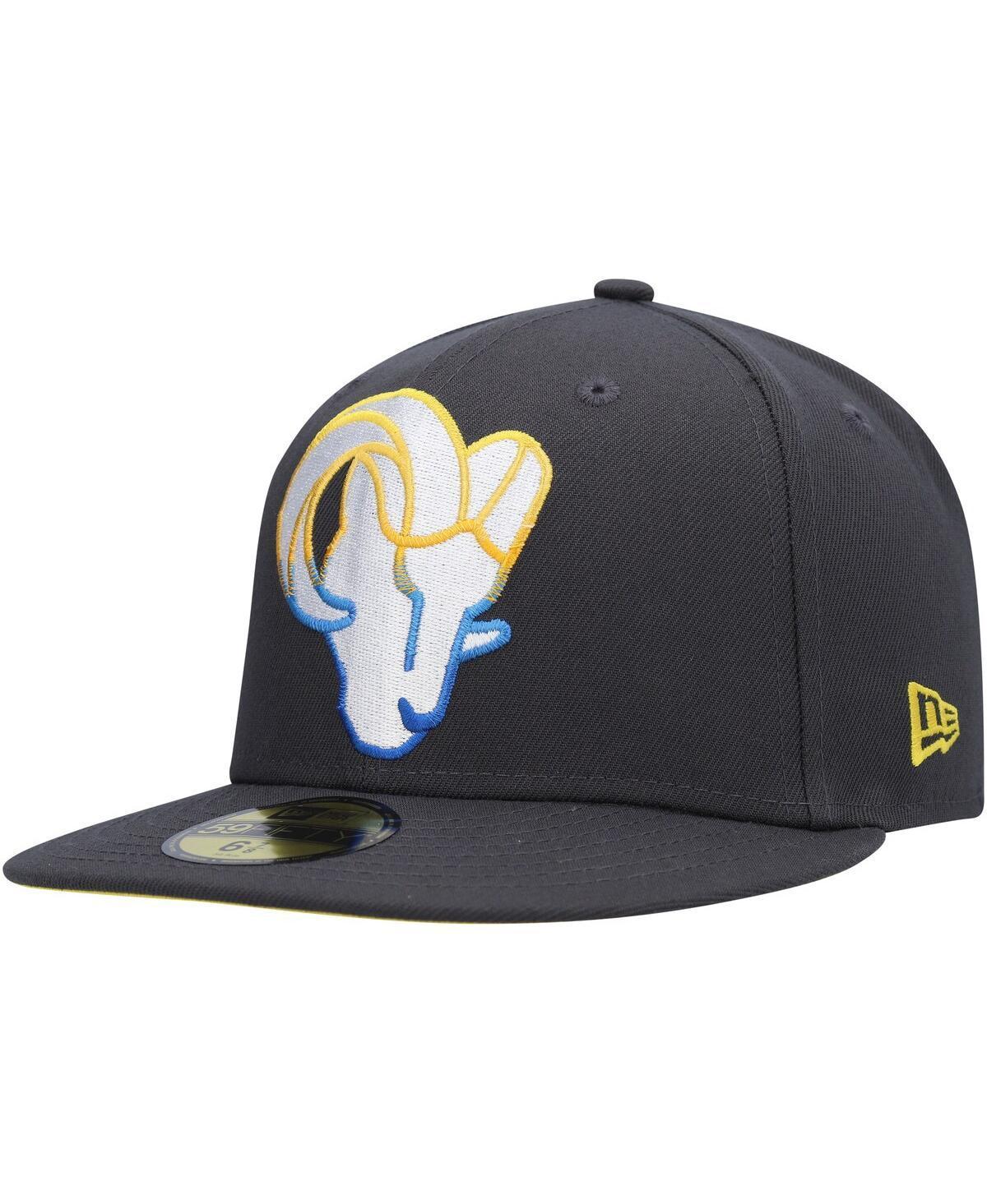 Men's New Era Graphite Los Angeles Rams Color Dim 59FIFTY Fitted Hat Product Image