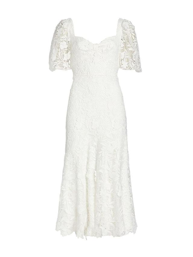 Womens Lace Sweetheart Midi Dress Product Image