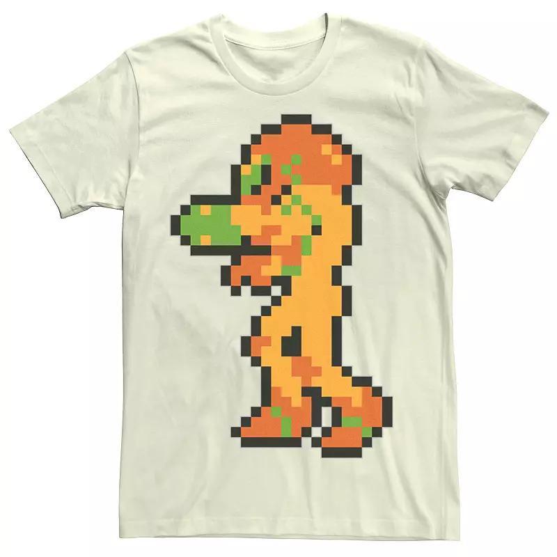 Mens Nintendo Samus Suit Colorful Pixelated Tee Grey Product Image