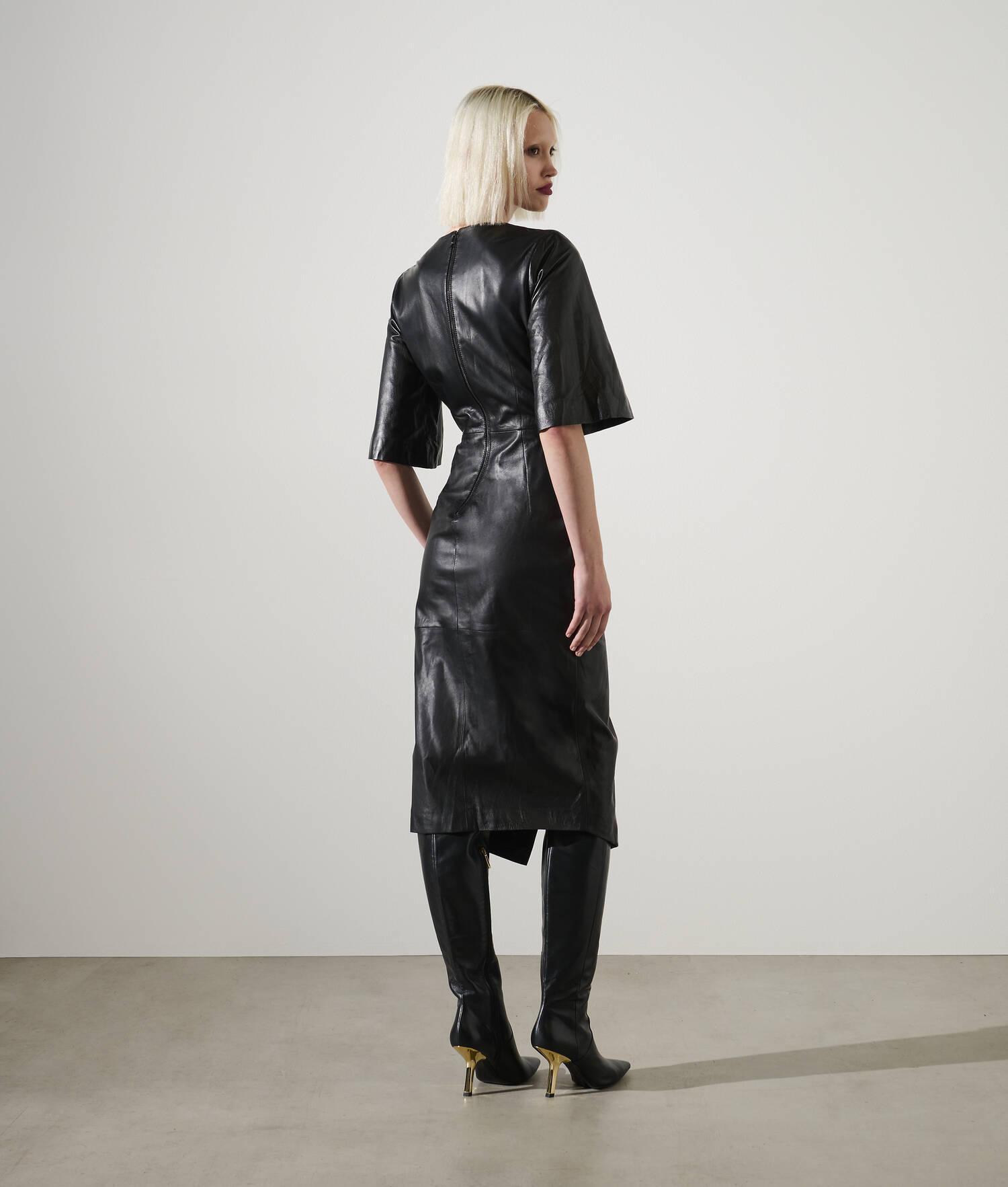 KARL STUDIO LEATHER WRAP DRESS Product Image