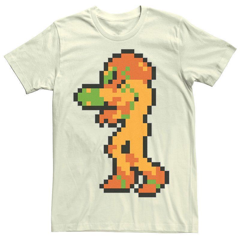 Mens Nintendo Samus Suit Colorful Pixelated Tee Blue Product Image