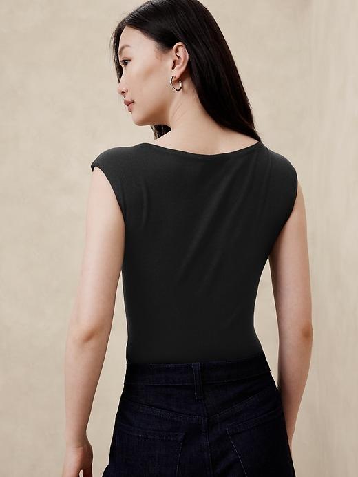 Soft Stretch Cap-Sleeve Bodysuit Product Image