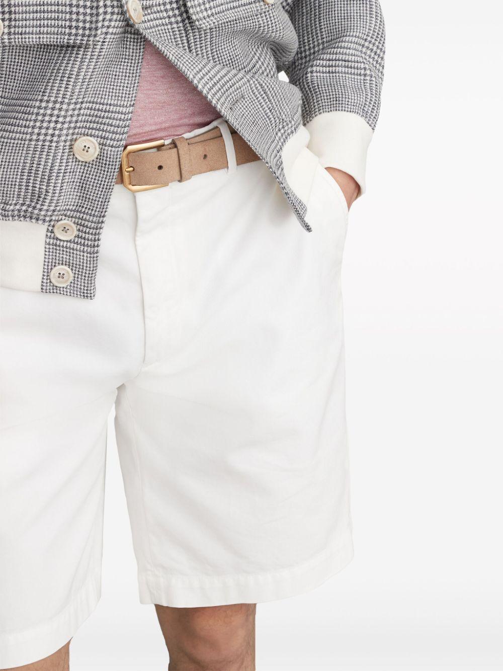 Knee-length Twill Bermuda Shorts In White Product Image