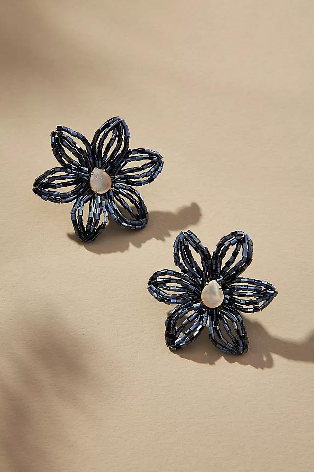 Small Beaded Floral Post Earrings Product Image