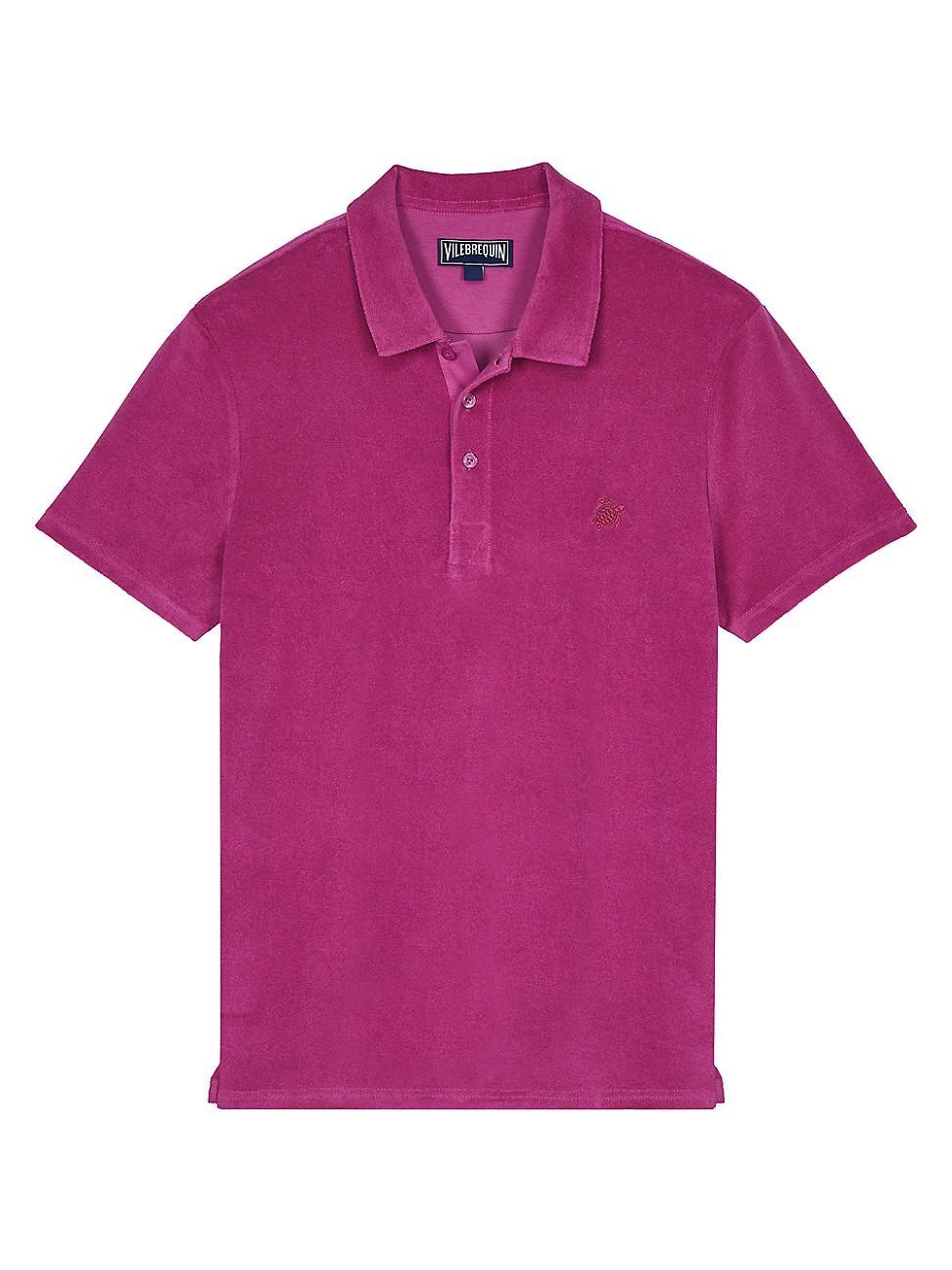 Mens Organic Cotton Terry Polo Shirt Product Image