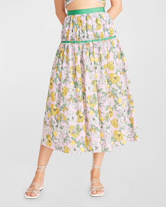 Womens Levon Floral Midi-Skirt Product Image