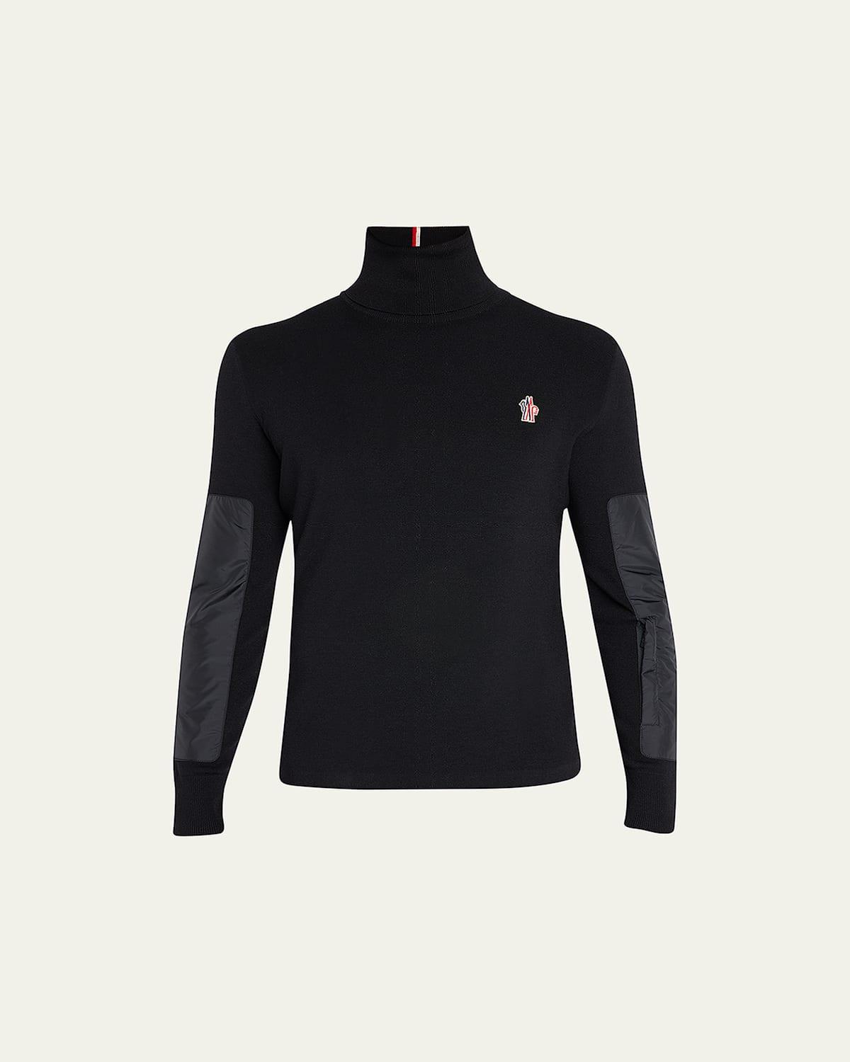 Mens Turtleneck Sweater with Patches Product Image