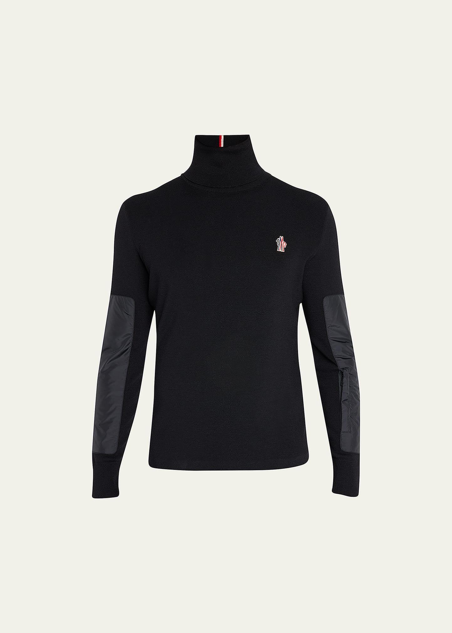 Mens Turtleneck Sweater with Patches Product Image