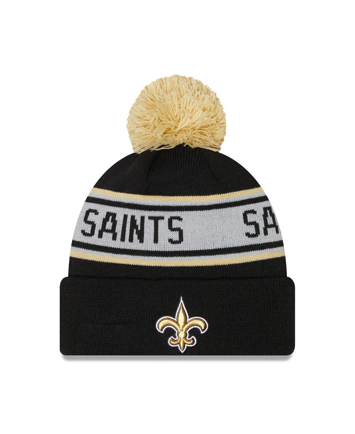 Mens New Era New Orleans Saints Repeat Cuffed Knit Hat with Pom Product Image