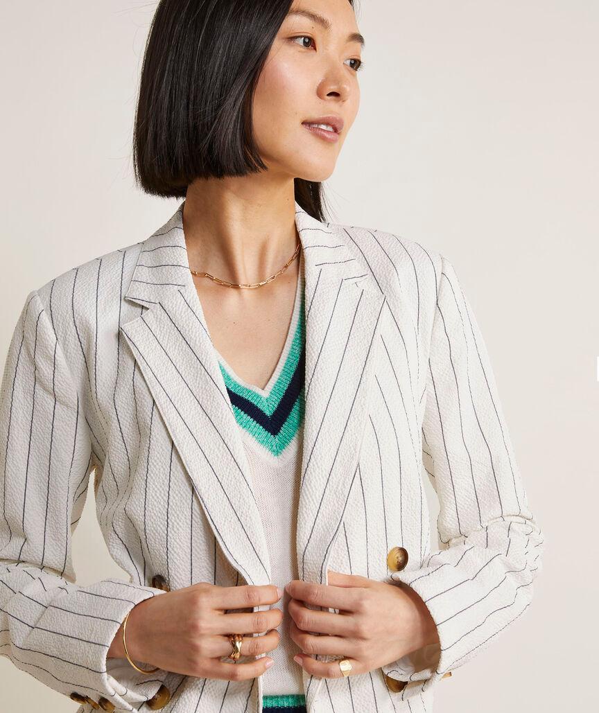 Seersucker Double-Breasted Blazer Product Image