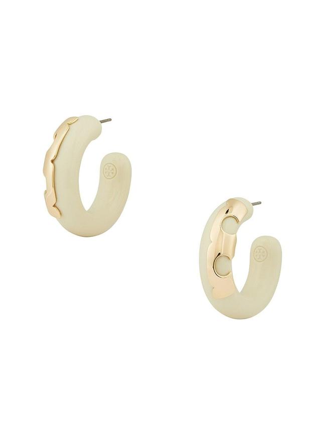 Womens Resin Logo Hoop Earrings Product Image