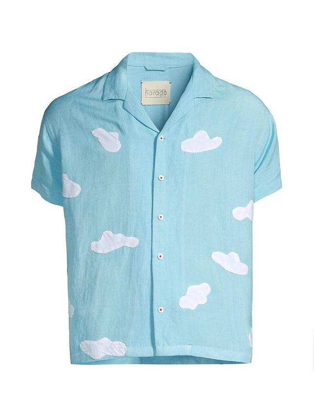 Mens Craft Heritage Cloud Appliqu Linen Camp Shirt Product Image