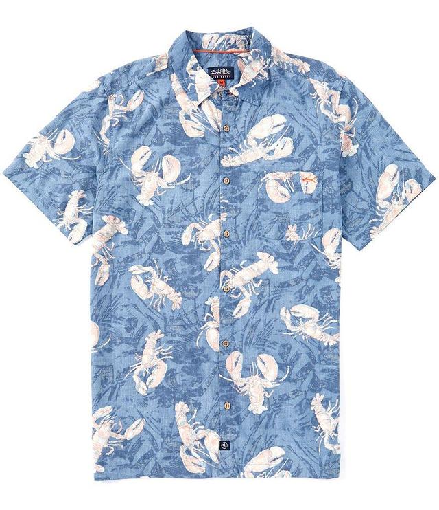 Salt Life Short Sleeve Rock Lobster Reverse Print Woven Shirt Product Image