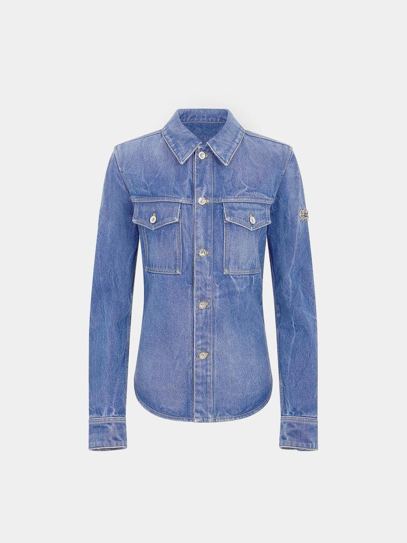 Denim shirt with 1969 metal discs details product image