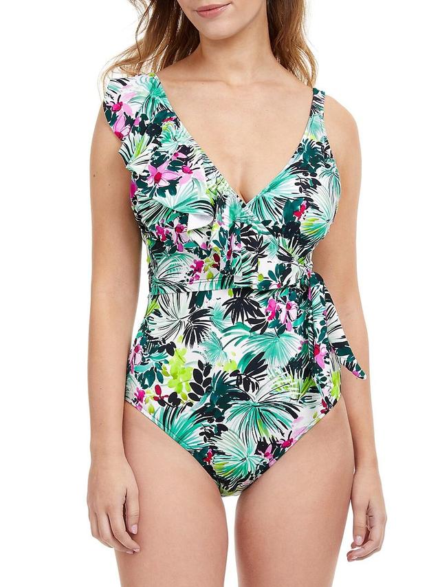 Womens Beautiful Day Ruffled One-Piece Product Image