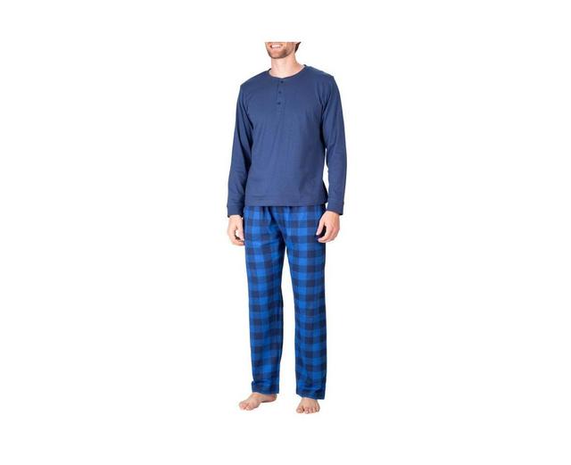 Sleephero Mens Knit Long Sleeve Pajama Set Product Image