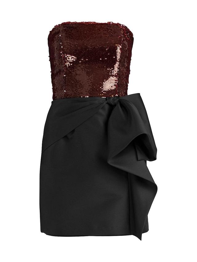 Womens Bowery Sequined Ruffle Minidress - Bordeaux Jet - Size 2 Product Image