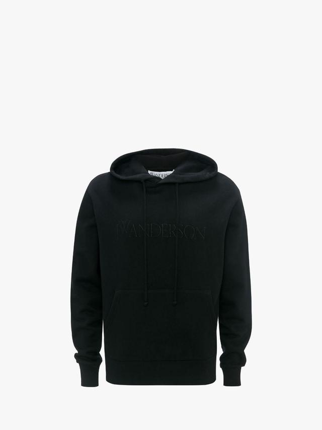 HOODIE WITH LOGO EMBROIDERY in black | JW Anderson US  Product Image