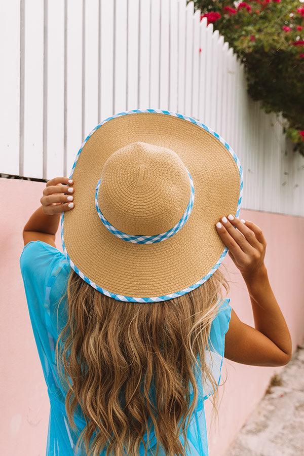 Tour De Chic Gingham Hat In Sky Blue product image