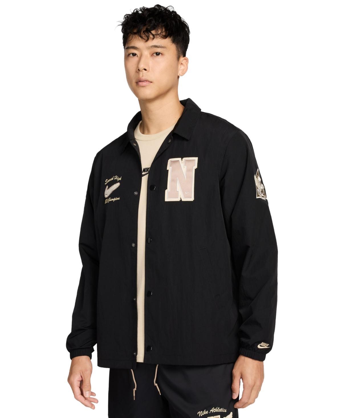 NIKE Men's Authentic Logo Coaches Jacket In Black Product Image