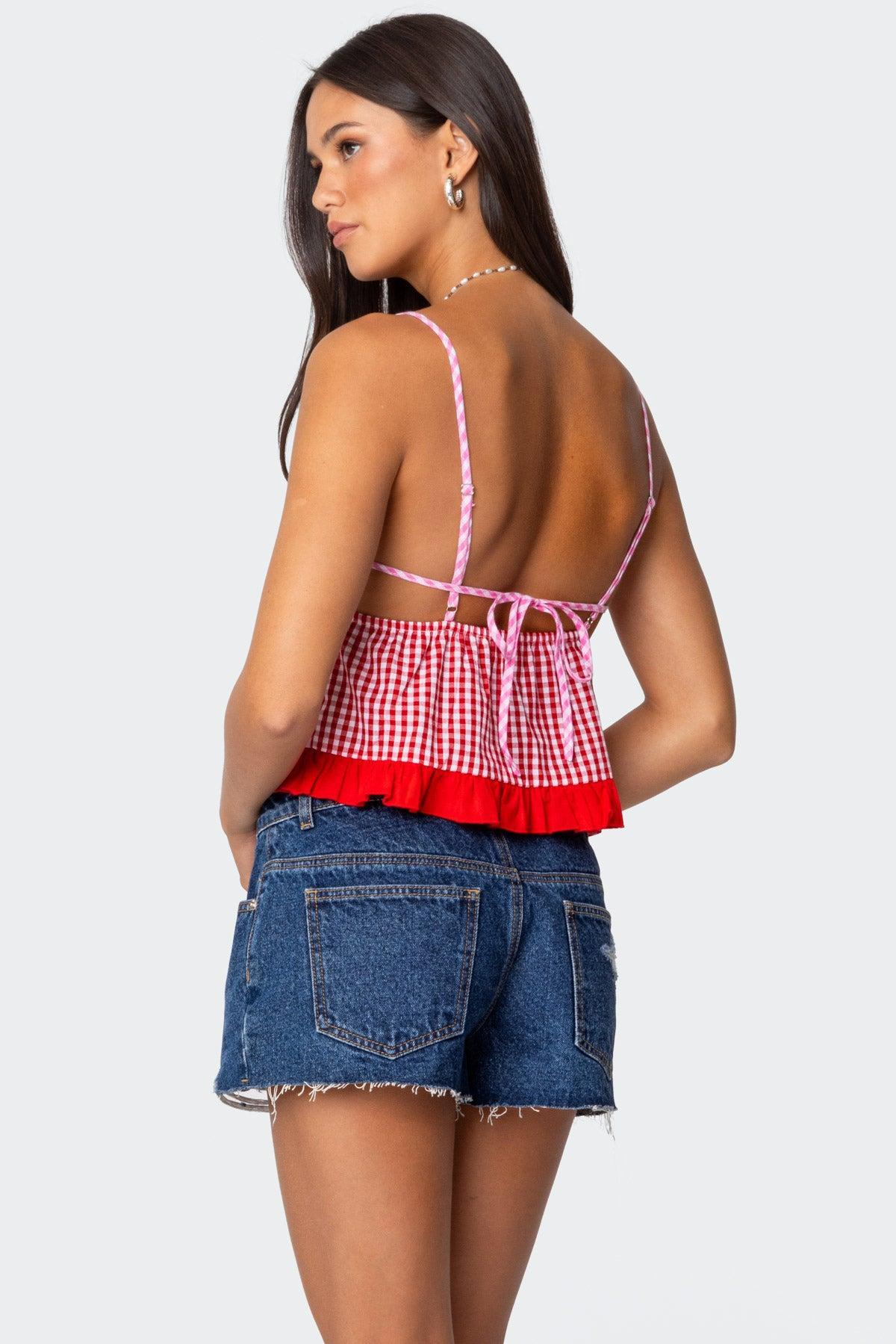 Joanne Mixed Gingham Tank Top Product Image