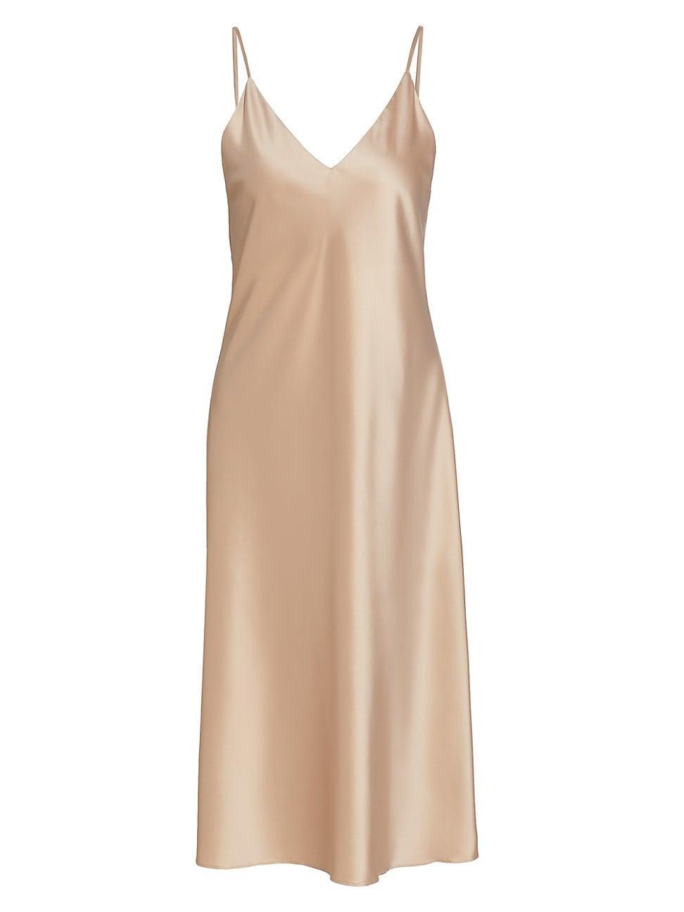 Womens Glamour Satin Slip Midi-Dress Product Image