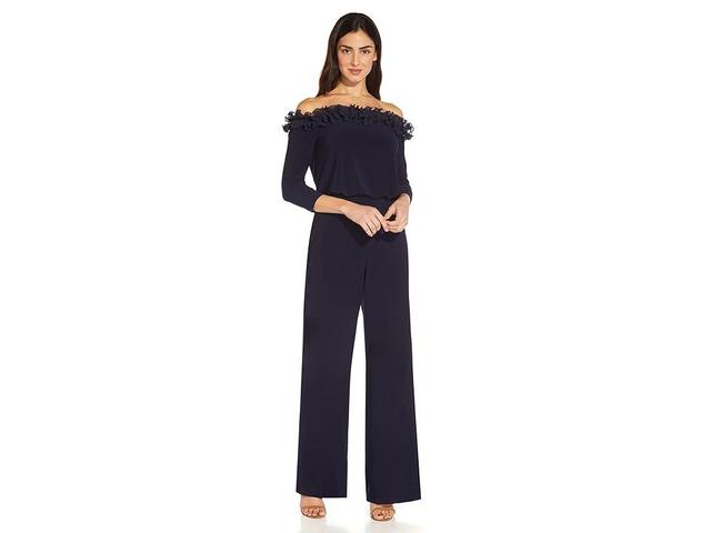 Adrianna Papell Ruffle Blouson Long Sleeve Jumpsuit Product Image