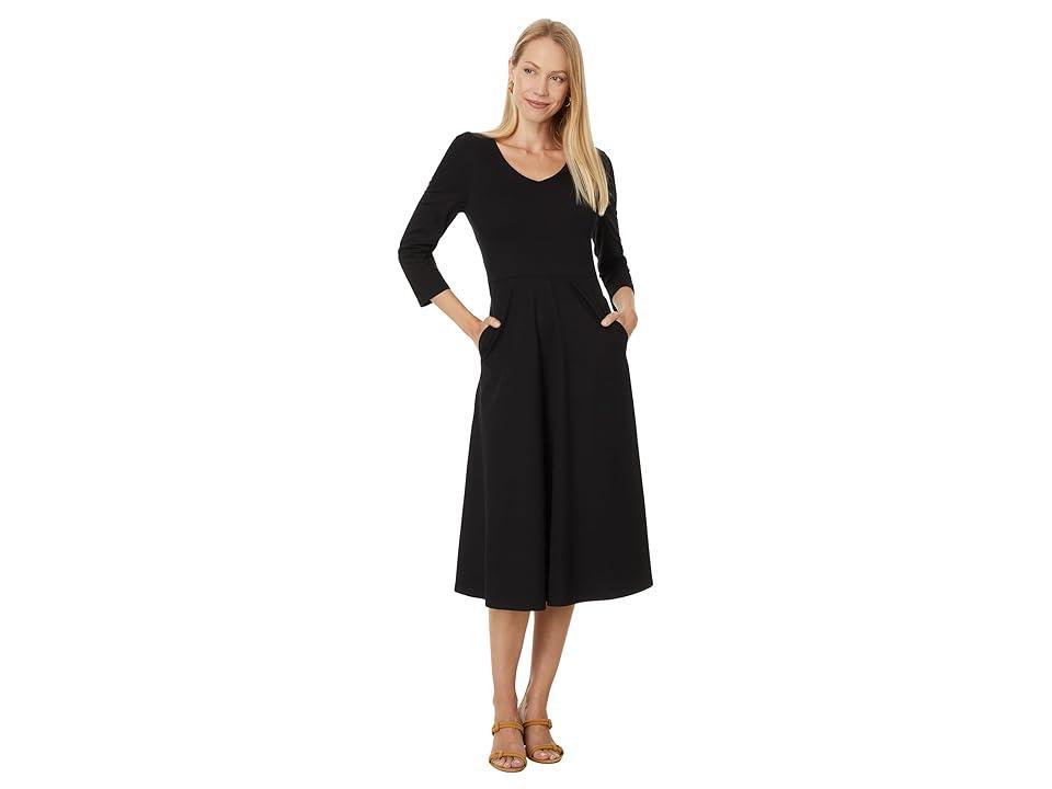 PACT Fit-and-Flare Midi Party Dress Women's Clothing Product Image