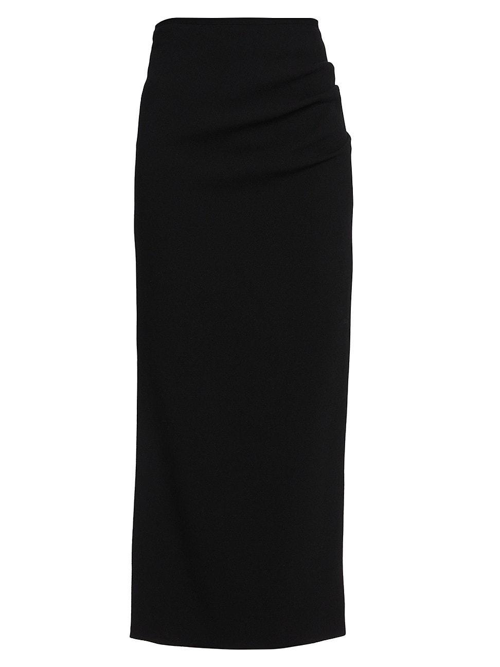 Womens Draped Wool Crepe Maxi Skirt product image