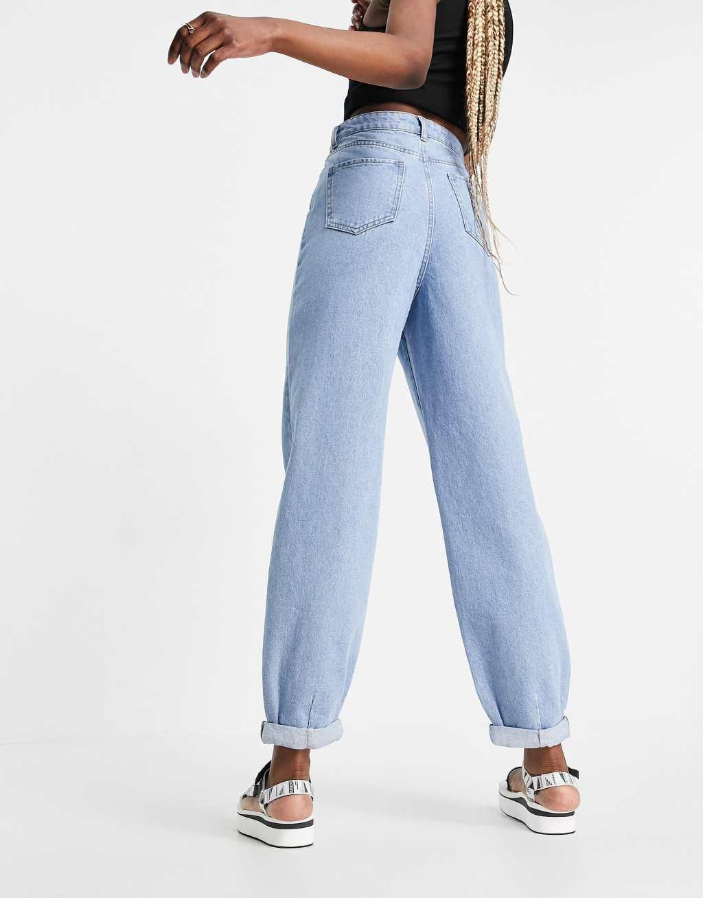 DTT Tall Grace balloon leg jeans in light blue  Product Image