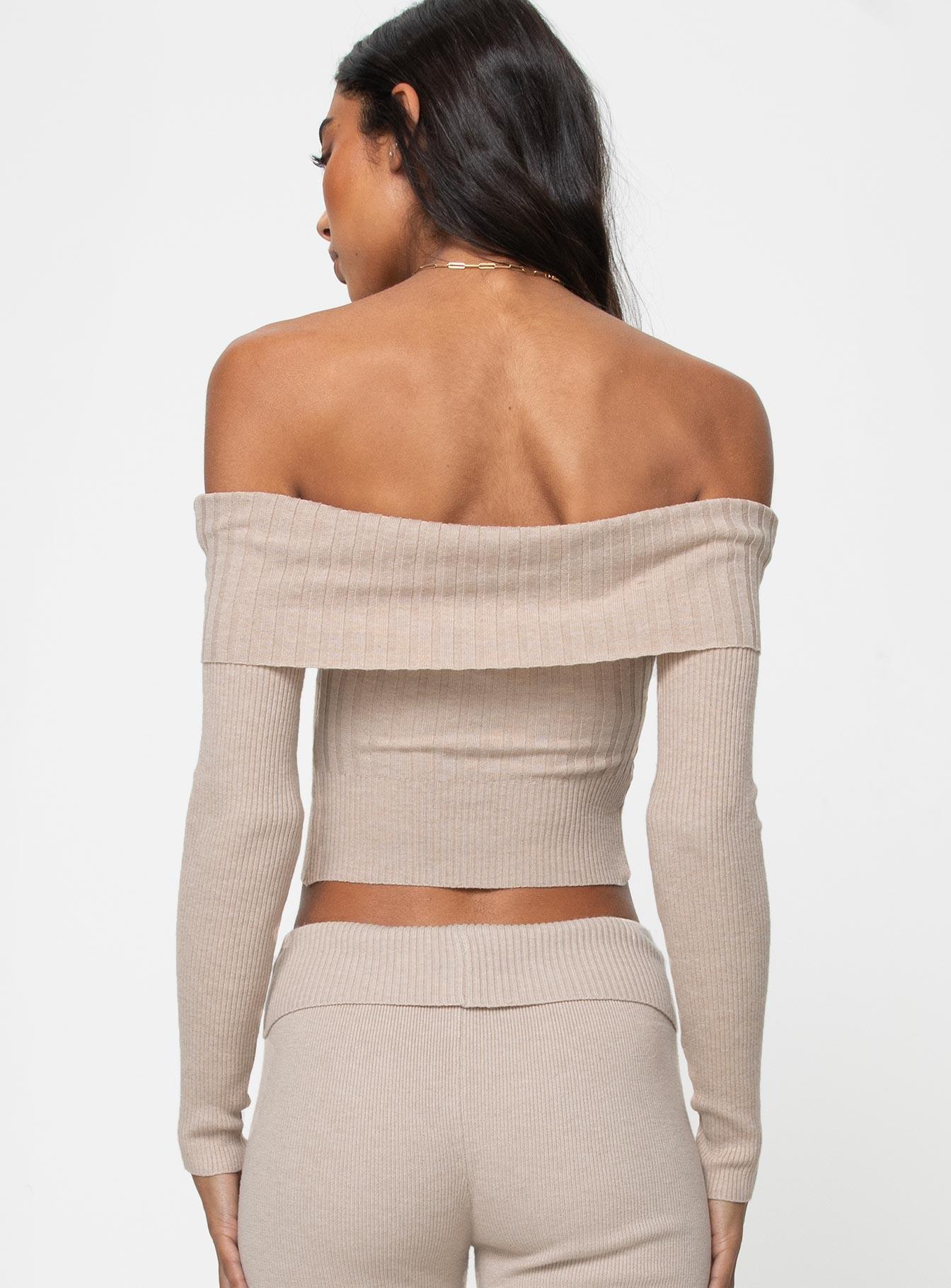 Tagula Off The Shoulder Top Beige Product Image