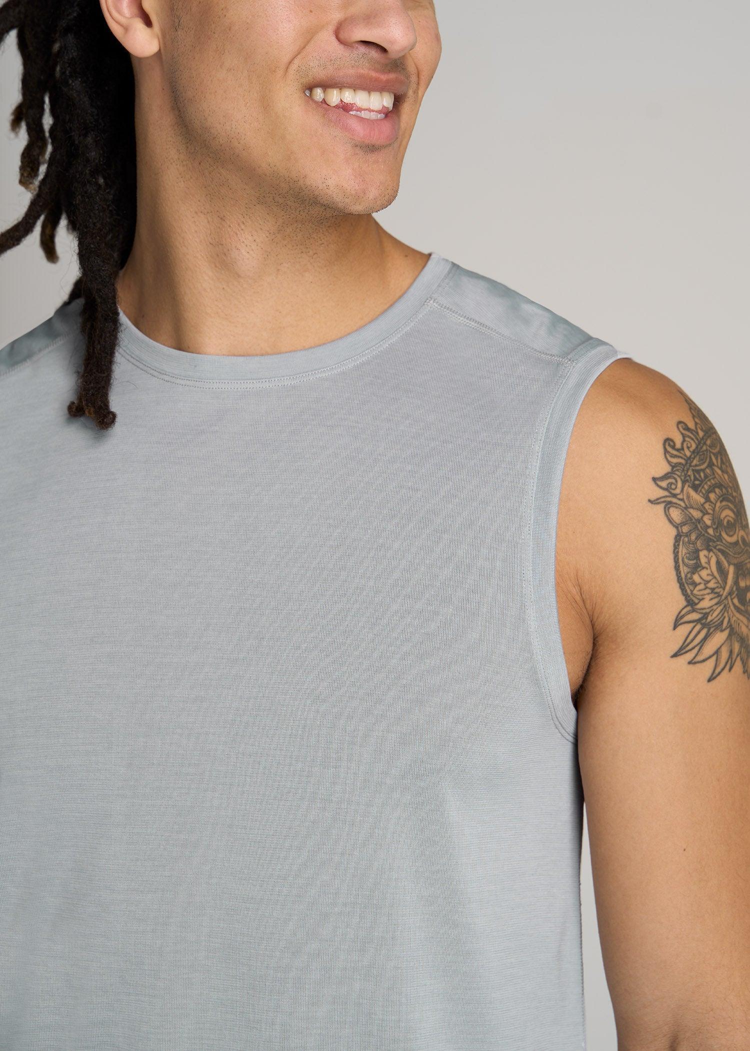 A.T. Performance MODERN-FIT Jersey Tank For Tall Men in Light Grey Mix Male Product Image