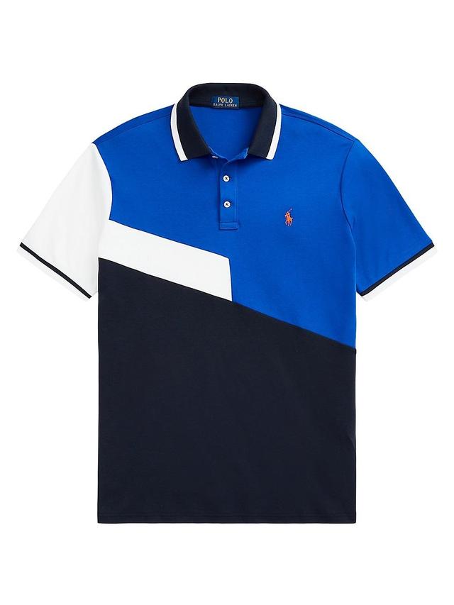 Mens Colorblocked Cotton Polo Shirt Product Image