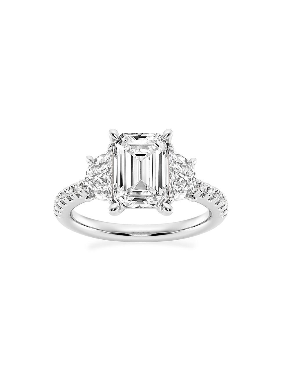 Womens 14K White Gold & Emerald-Cut Lab-Grown Diamond Ring/2.75-7.00 TCW Product Image