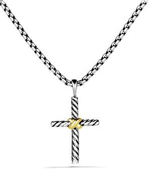 Womens Petite X Cross Necklace with 14K Yellow Gold Product Image