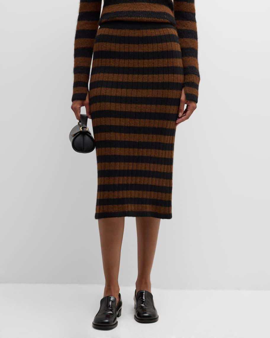 Pia Stripe Knit Midi Skirt Product Image