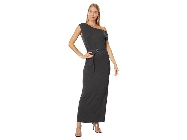 Norma Kamali Drop Shoulder Gown (Dark Grey) Women's Clothing Product Image