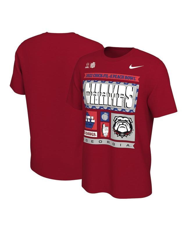 Mens Nike Red Georgia Bulldogs College Football Playoff 2022 Peach Bowl Champions Locker Room T-shirt Product Image