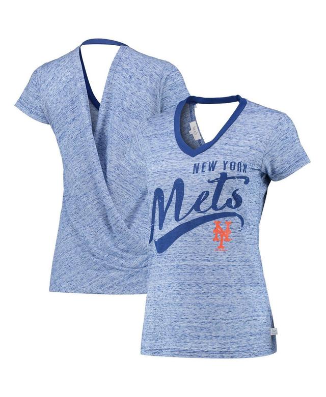 Womens Royal New York Mets Hail Mary V-Neck Back Wrap T-shirt Product Image