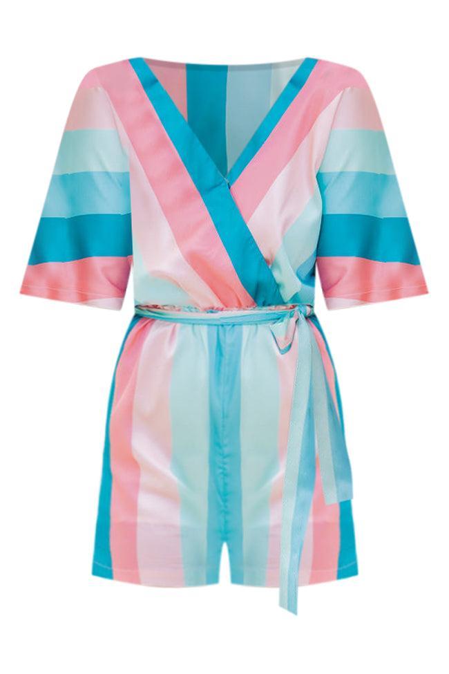 Coastal Getaway Multi Color Stripe Romper FINAL SALE Product Image