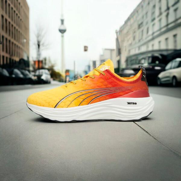 PUMA ForeverRun NITROâ¢ FADE Men's Running Shoes in Sun Stream/Sunset Glow/White Product Image