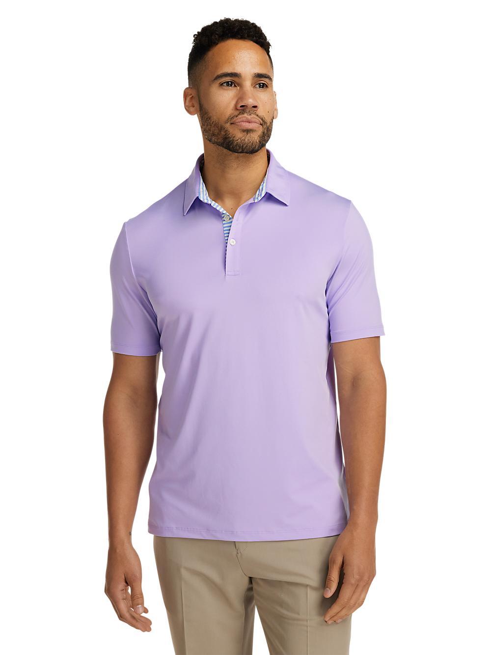 Performance Blend Three Button Polo - Light Purple Product Image