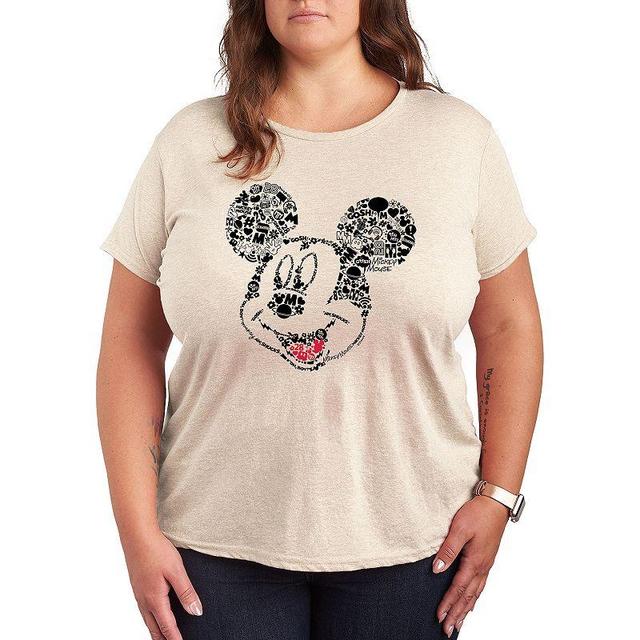 Disneys Mickey Mouse Plus Iconic Fill Graphic Tee, Womens Product Image