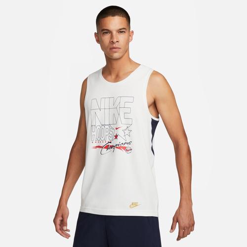 Nike Mens Nike Dri-FIT Primary Hoops Tank - Mens Summit White/Red/Blue Product Image