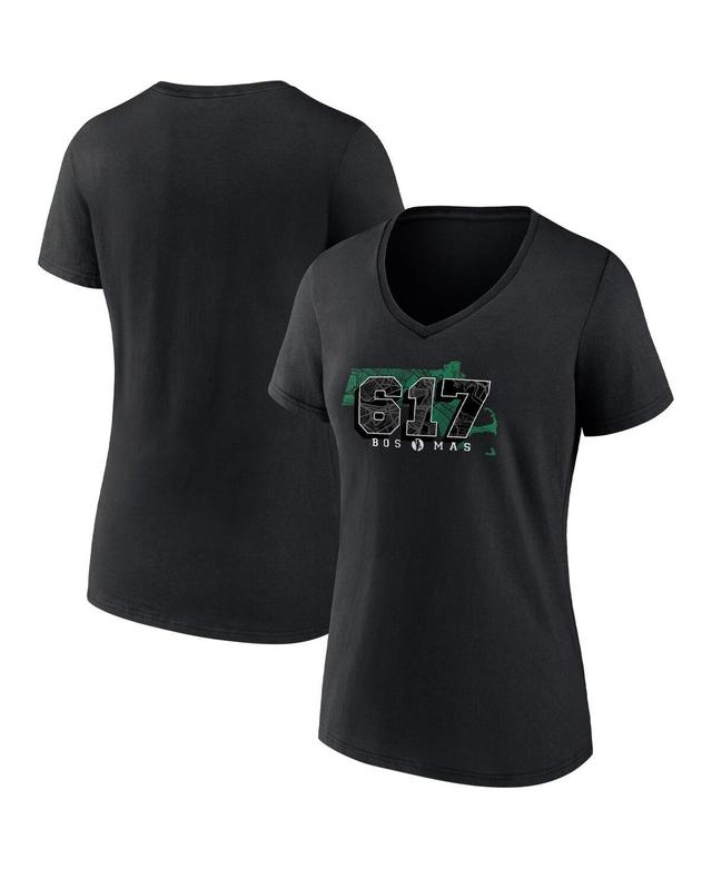 Womens Fanatics Branded Boston Celtics Hometown Collection 617 V-Neck T-Shirt Product Image