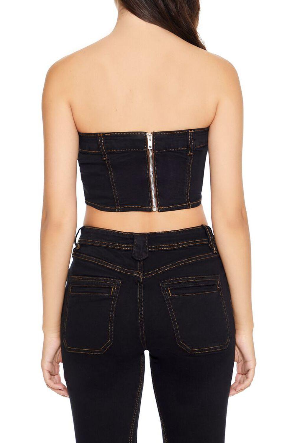 Reworked Denim Tube Crop Top | Forever 21 Product Image