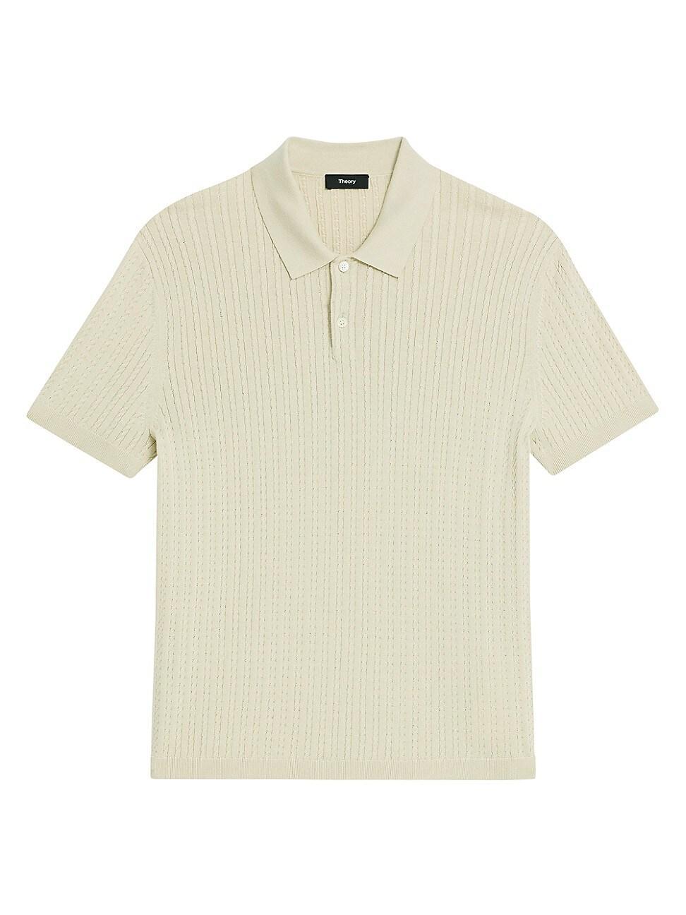 Mens Cable-Knit Polo Shirt Product Image