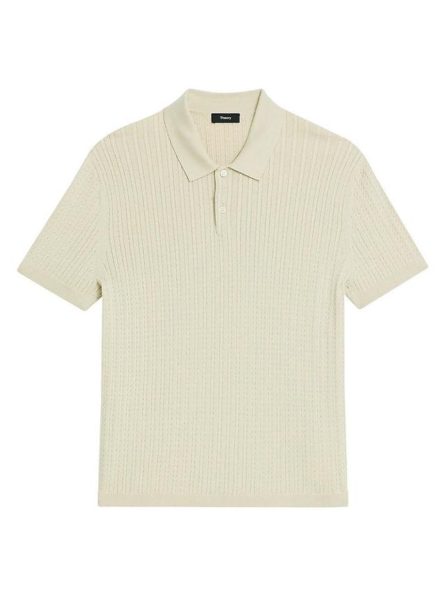 Mens Cable-Knit Polo Shirt Product Image