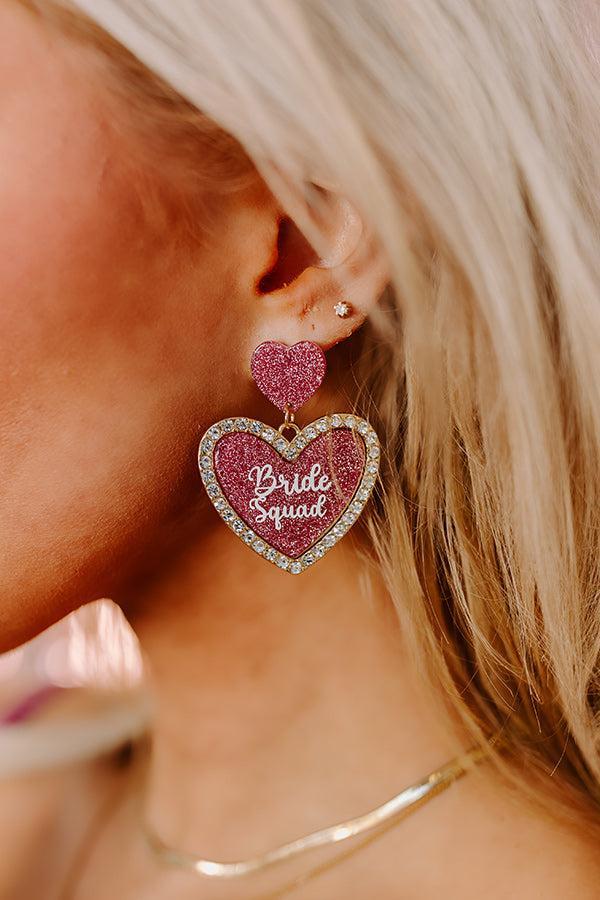 Bride Squad Earrings In Pink Product Image